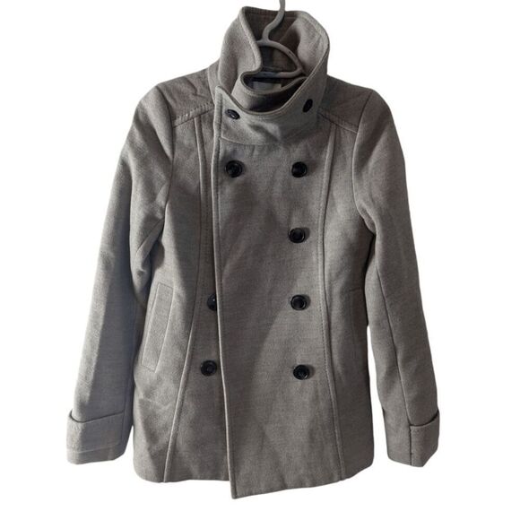 H&M Double Breasted Wool Peacoat Size 2 - Picture 2 of 3
